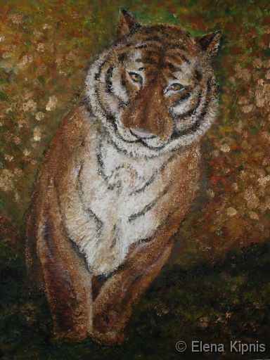 19 - Tiger Modelierpaste/Acryl, 40 x 50 cm